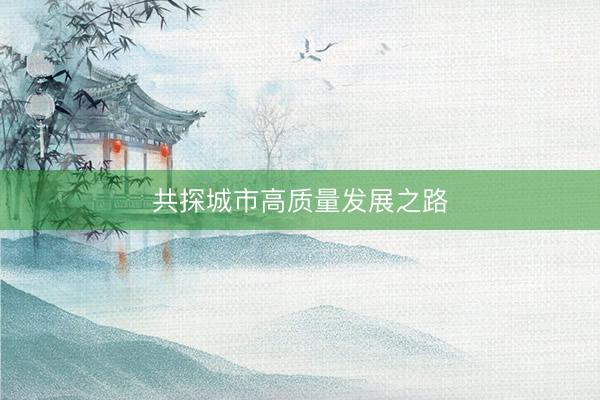 共探城市高质量发展之路