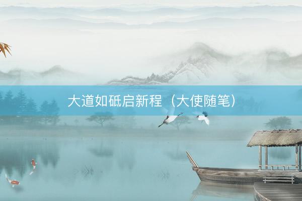 大道如砥启新程（大使随笔）
