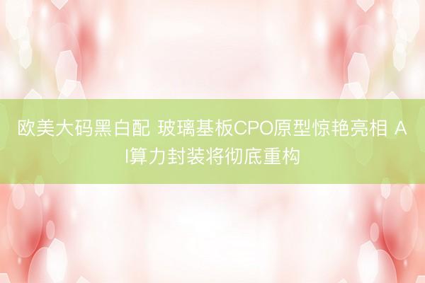 欧美大码黑白配 玻璃基板CPO原型惊艳亮相 AI算力封装将彻底重构