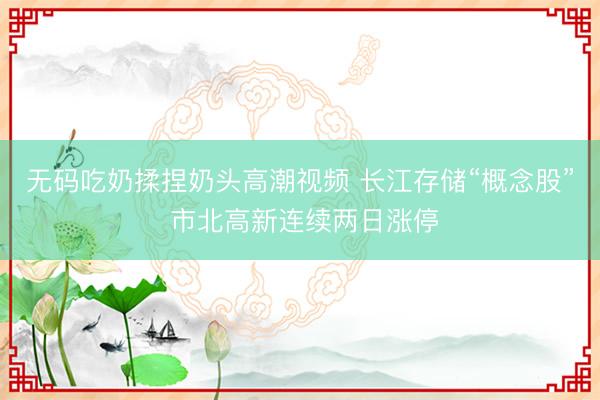 无码吃奶揉捏奶头高潮视频 长江存储“概念股” 市北高新连续两日涨停