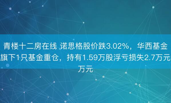 青楼十二房在线 诺思格股价跌3.02%，华西基金旗下1只基金重仓，持有1.59万股浮亏损失2.7万元
