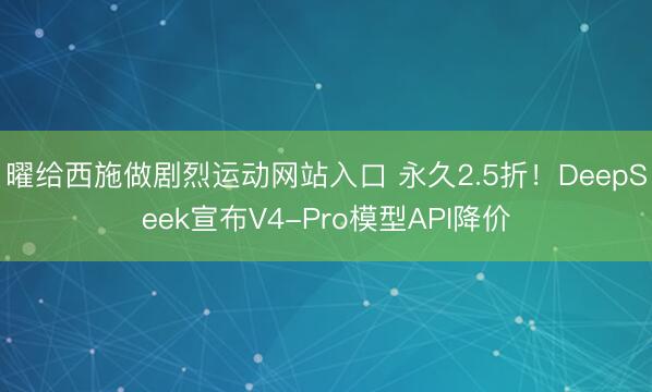 曜给西施做剧烈运动网站入口 永久2.5折！DeepSeek宣布V4-Pro模型API降价