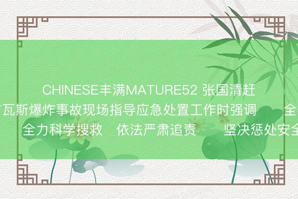 CHINESE丰满MATURE52 张国清赶赴山西长治市沁源县煤矿瓦斯爆炸事故现场指导应急处置工作时强调　　全力科学搜救　依法严肃追责　　坚决惩处安全生产违法违规行为