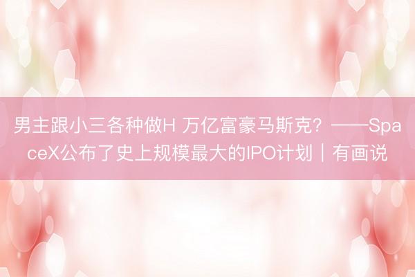 男主跟小三各种做H 万亿富豪马斯克？——SpaceX公布了史上规模最大的IPO计划｜有画说