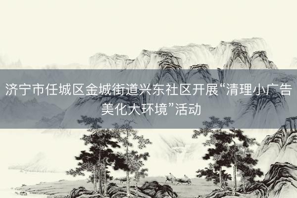 济宁市任城区金城街道兴东社区开展“清理小广告 美化大环境”活动