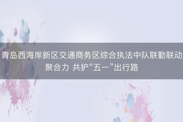 青岛西海岸新区交通商务区综合执法中队联勤联动聚合力 共护“五一”出行路