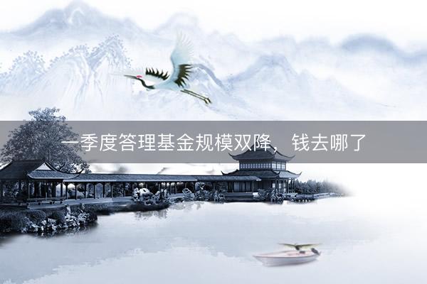 一季度答理基金规模双降,钱去哪了