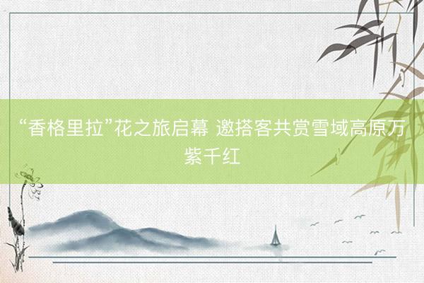“香格里拉”花之旅启幕 邀搭客共赏雪域高原万紫千红