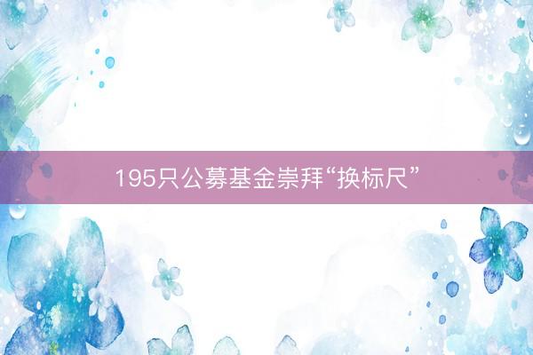 195只公募基金崇拜“换标尺”
