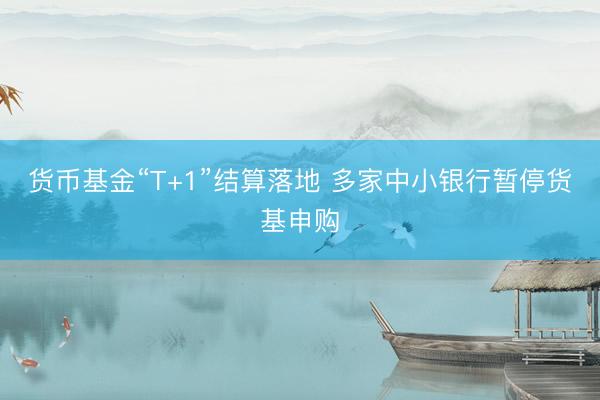 货币基金“T+1”结算落地 多家中小银行暂停货基申购