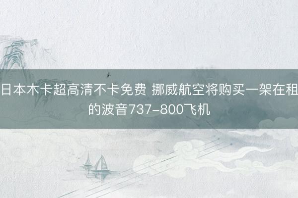 日本木卡超高清不卡免费 挪威航空将购买一架在租的波音737-800飞机