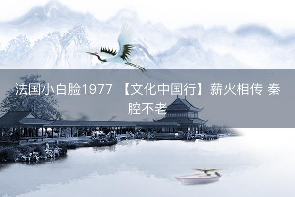 法国小白脸1977 【文化中国行】薪火相传 秦腔不老