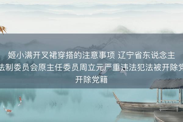 姬小满开叉裙穿搭的注意事项 辽宁省东说念主大法制委员会原主任委员周立元严重违法犯法被开除党籍